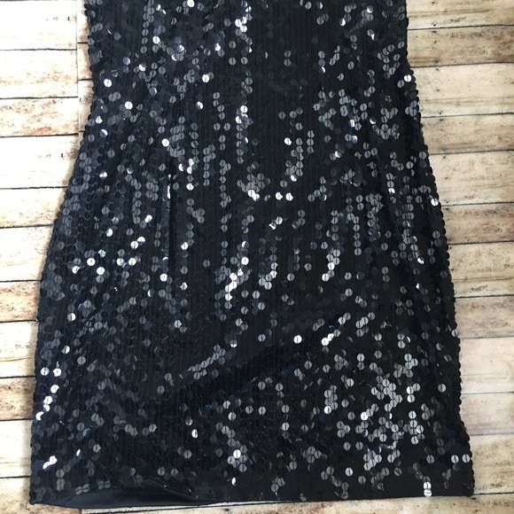 Vintage NiteLine Black Sequin Cocktail Party Dress - Picture 3 of 8